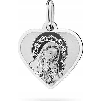 Přívěsek STŘÍBRNÝ MEDAILON PŘÍVĚSEK ryzost 925 Matka Boží s Dítětem v Srdci