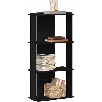 Knihovna 3-patrový regál na knihy, černý, 60x30x120 cm