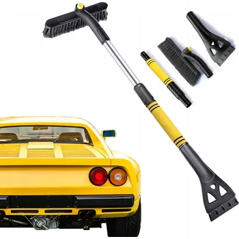 Autoškrabka Teleskopická škrabka na led a sníh s otočným kartáčem 360 stupňů