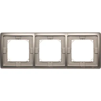 vypínač Rámeček 3 násobný, IP44, Simon Basic Standard BMR3B/29, saténová