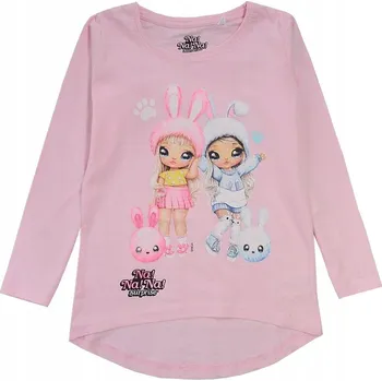 Dívčí tričko EplusM dětské tričko s dlouhým rukávem bavlna růžové velikost 122