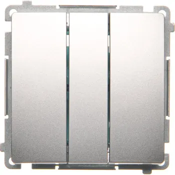 vypínač Tlačítko zapínací 3 násobný, řazení 1/0+1/0+1/0, 10 A / 230 V~,, Simon Basic BMP31.01/43