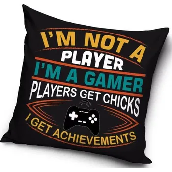 Povlak na dekorativní polštářek POVLAK NA POLŠTÁŘ GAMER Ca 201003 černý Velikost: uni
