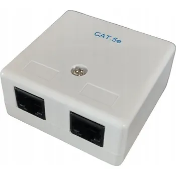 Elektrická zásuvka Povrchová dvojitá zásuvka 2x RJ45 kat. 5e bílá