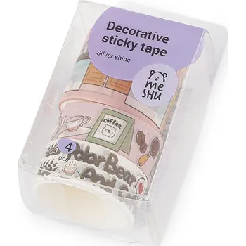 Výtvárné potřeby Washi ozdobná lepicí páska dětské motivy sada, barva 6 pudrová