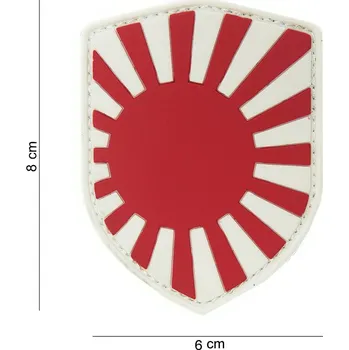 Nášivka Gumová nášivka 101 Inc vlajka štít Japonsko válečná - bílá-červená