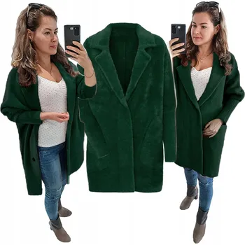 Dámské oblečení Soprato dámský kabát zelený oversize bez kapuce velikost 50