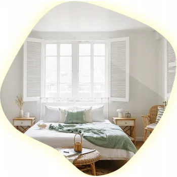 Zrcadlo Nepravidelné Zrcadlo LED Loft do obýváku s prémiovým LED osvětlením Design