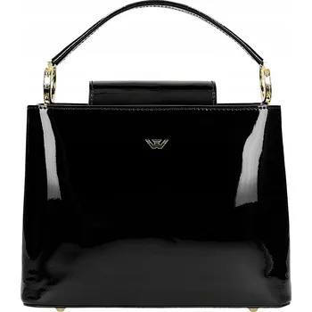 Kabelka Wojas kabelka kufřík z pravé kůže černá