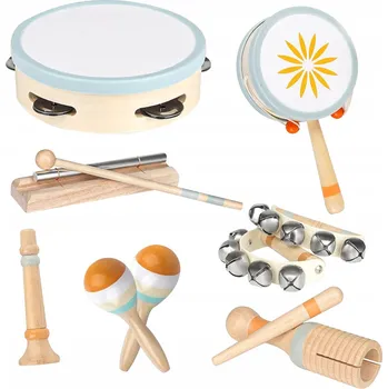 Hudební nástroj pro děti DĚTSKÉ DŘEVĚNÉ HUDEBNÍ NÁSTROJE SADA PRO DĚTI MONTESSORI