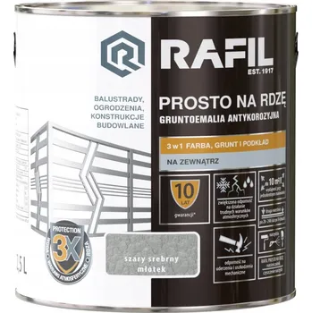 barva na kov Rafil antikorozní olejovo-ftalová Barva 2,5 l stříbrná pololesklá