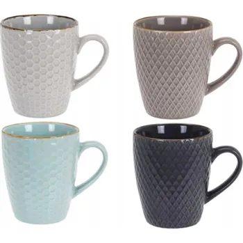 Keramický hrnek Koopman 300 ml, skandinávský design, 4 ks