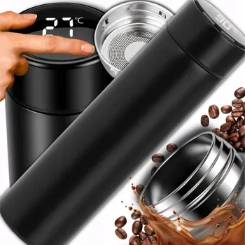 Termoska TERMOSKA TERMOHRNEK NA KÁVU A ČAJ VELKÝ VZDUCHOTĚSNÝ 500ML LED DISPLEJ