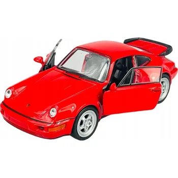 autíčko WELLY PORSCHE 911 TURBO 964 ČERVENÝ 1:34 NOVÝ KOVOVÝ MODEL 43611