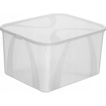Úložný box Krabička pro skladování Rotho 25 l bezbarvá s víkem