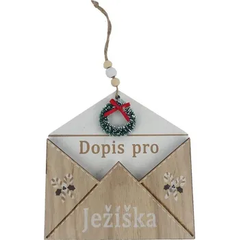 Vánoční dekorace MOREX D7318 schránka na dopis pro Ježíška 15 x 1,2 x 16 cm bílá