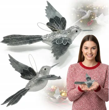 Vánoční dekorace Ptáček na vánoční stromeček, vánoční ozdoby, ozdoby na stromeček, Vánoční Koule pták 22 cm