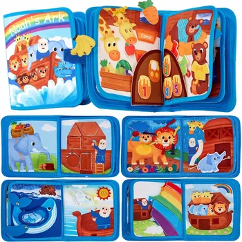 Hračka pro nejmenší Montessori Senzorická Manipulační Knížka - Vzdělávací Tabule Hračka