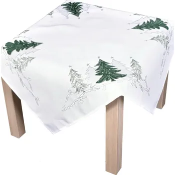 Vánoční dekorace Ubrus vánoční Vánoční stromečky bílý - 35 x 35cm CY89-24700-5