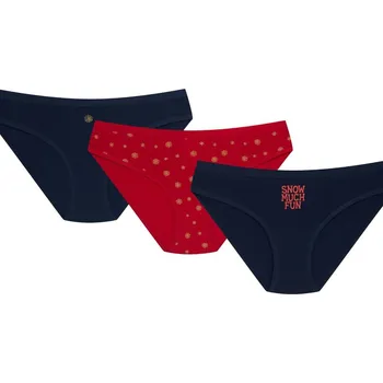 Kalhotky DÁMSKÉ KALHOTKY 3 PAK MI-MI 36508-K086 AW25 NAVY BLUE-RED L