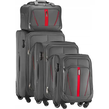 Sada kufrů DIAMOND Ruby šedá cordura na čtyřech kolečkách