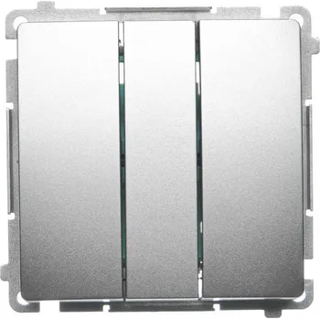 vypínač Tlačítko zapínací 3 násobný, řazení 1/0+1/0+1/0, 10 A / 230 V~, bezšroubové, Simon Basic BMP31.01/29