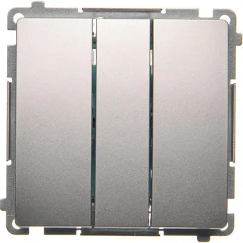 vypínač Tlačítko zapínací 3 násobný, s orientačním LED podsvětlením,, Simon Basic BMP31L.01/43