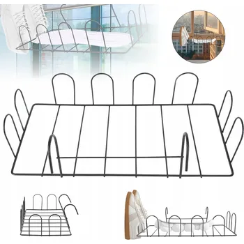 Věšák KOVOVÝ BOTNÍK S HÁČKY ČERNÝ K OKNU DO KOUPELNY RYCHLÉ SCHNUTÍ