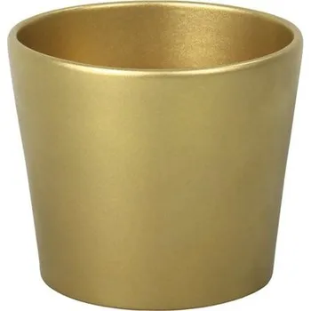 Obal na květináč Obal na květináč keramický CALYPSO CHRISTMAS Ø13 cm zlatý