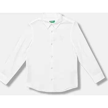 Chlapecká košile Dětská bavlněná košile United Colors of Benetton 5DGXCQ00T.G.Reprop.9BYA bílá 00X, vel. 120