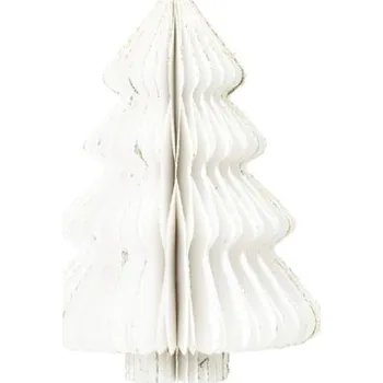 Vánoční dekorace Vánoční dekorace závěsný stromek papírový Ø 15 x 20 cm bílá