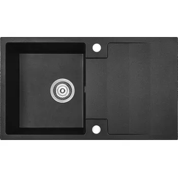 Granitový dřez Kuchinox Rab, 1-komorový granitový dřez 760x440x160 mm, černá skvrnitá, LAV-SBF_711Y