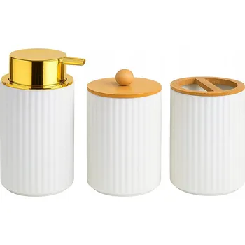 Sada koupelnových doplňků Sada koupelnových doplňků Msanit, 3 kusy, bílá