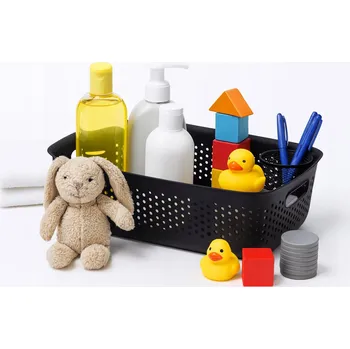 Úložný box Košík DIUNA 10l černý organizér na školní, koupelnové a kuchyňské potřeby