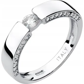 Prsten STŘÍBRNÝ PRSTÝNEK OBRUČ 925 se ZIRKONY vel. 8