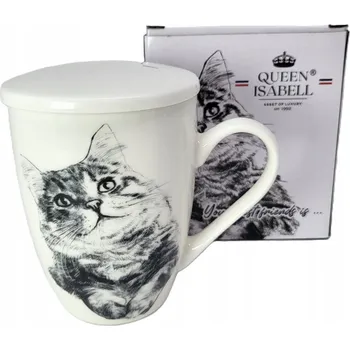 Hrnek Queen Isabell Sibiřská kočka, porcelánový, 360 ml