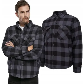 Podprsenka Košilová bunda kostkovaná Brandit Lumber Jacket - Černá/Šedá XL