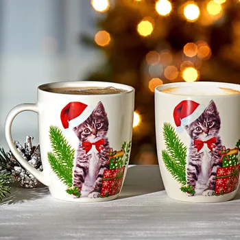 3Pagen Hrnek Vánoční kotě Výška 10 cm
