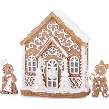 Vánoční dekorace LED domeček s figurkami 23×19×12 cm | vánoční dekorace