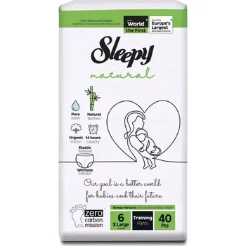 Plenkové kalhoty Plenky Sleepy Natural, velikost 6 (15-25) kg