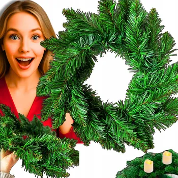 Vánoční dekorace Zelený věnec 40-45 cm zelená