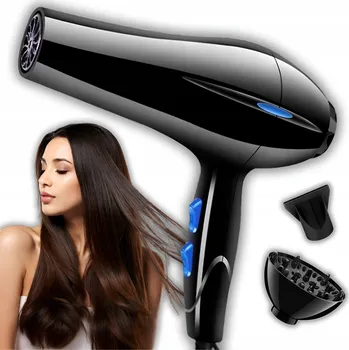 Fén FÉN NA VLASY S IONIZACÍ, DIFUZÉREM A KONCENTRÁTOREM, VÝKONNÝ 2200 W, ČERNÝ