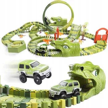 autodráha MEGA ZÁVODNÍ DRÁHA AUTA SMYČKA DINOSAURUS DINO TRACK PARK 324 dílů