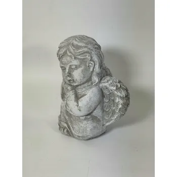 Anděl betonová figurka andílek šedý ozdobná dekorativní dekorace na hrob