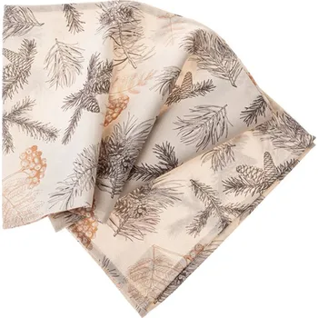 ubrus Dakls Běhoun voděodolný textilní, béžová a větvičky, 33 x 140 cm, 8/96