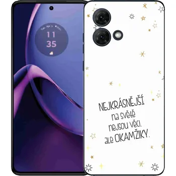 Pouzdro na mobilní telefon Gelový kryt mmCase na Motorola Moto G84 5G - citát 4 bílé pozadí