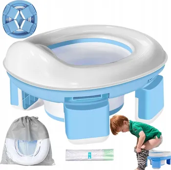 Nočník SKLÁDACÍ NOČNÍK Pro Děti CESTOVNÍ Turistický Přenosný Záchod + SÁČKY