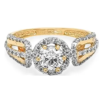 Prsten Zlatý Zásnubní Prsten se Zirkony 7130993