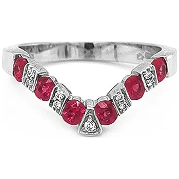 Prsten Zlatý Prsten s Rubíny a Diamanty 2010665