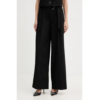 Dámské kalhoty Kalhoty Guess ZANITA dámské, černá barva, široké, high waist, W5BB13 W2422 W5BB13.W2422 99X, vel. S